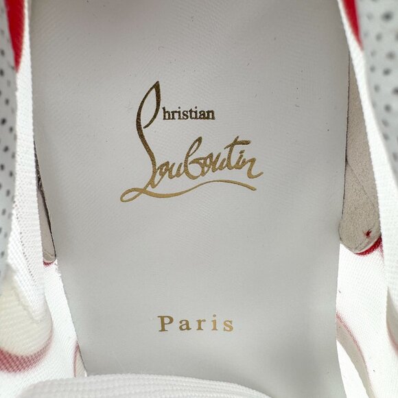 Christian Louboutin Sharkina White Mesh Red Sneakers Size 38 US 8 Women's 6967 - Picture 13 of 15